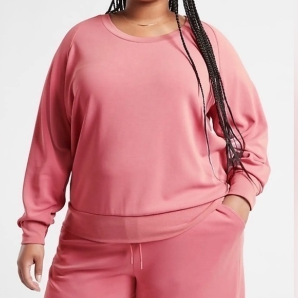 Athleta SeaSoft scoop neck sweatshirt rose 2X - Picture 1 of 8